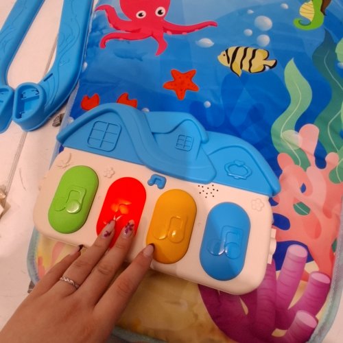 BABY DELUXE 2-IN-1 PIANO PLAY GYM & ACTIVITY MAT - 6 MONTHS+ - BLUE image 2