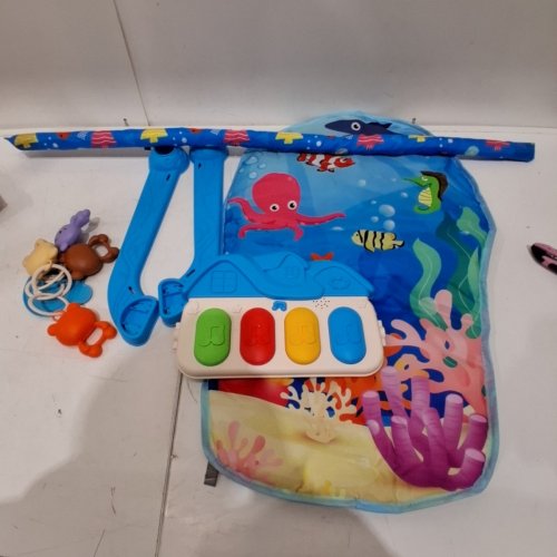 BABY DELUXE 2-IN-1 PIANO PLAY GYM & ACTIVITY MAT - 6 MONTHS+ - BLUE image 3