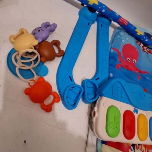 BABY DELUXE 2-IN-1 PIANO PLAY GYM & ACTIVITY MAT - 6 MONTHS+ - BLUE image 4