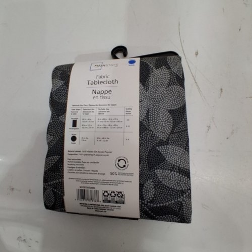 MAINSTAYS EASY CLEAN ROUND TABLECLOTH - 70" - BLACK / GREY image 3