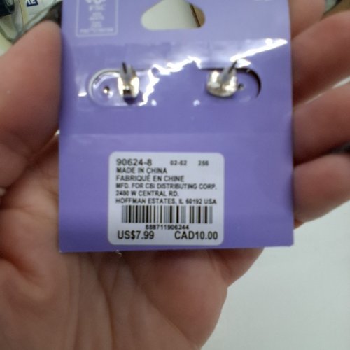1PR GIRLS CLAIRE'S HEART CHAIN DROP EARRINGS - SILVER (STYLE: 90624-8) image 4