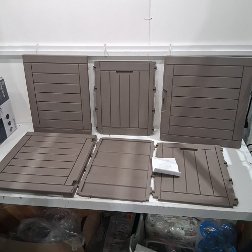RESIN OUTDOOR DECK STORAGE BOX - GREY image 2
