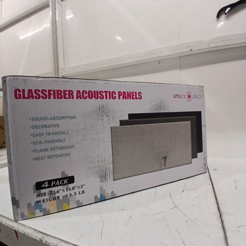 4PK AMIACOUSTICS SOUND ABSORBING ACOUSTIC FIBERGLASS PANELS - 23.6" X 11.8" X 2" - CHARCOAL GREY image 2