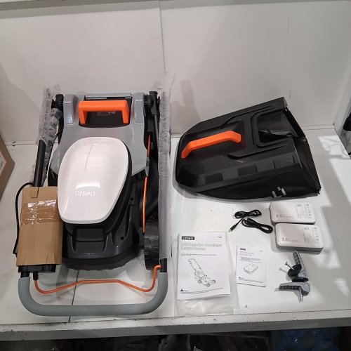 LITHELI CORDLESS LAWN MOWER WITH ADJUSTABLE HEIGHT - 16" - 20V - WHITE/GREY (MODEL: EGT010185) image 3