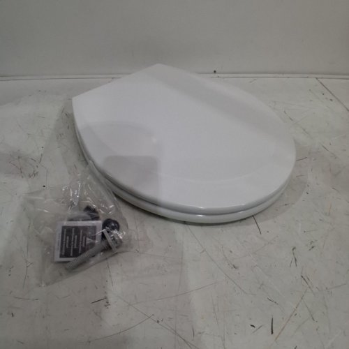 BEMIS CLOSED FRONT ENAMELED WOOD TOILET SEAT - ROUND - COTTON WHITE (MODEL: 500EC 000) image 2