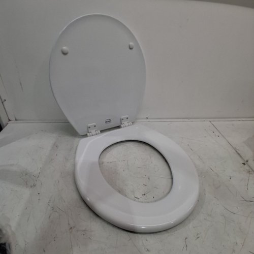 BEMIS CLOSED FRONT ENAMELED WOOD TOILET SEAT - ROUND - COTTON WHITE (MODEL: 500EC 000) image 4