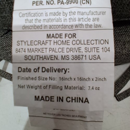 6PK STYLECRAFT PATIO SEAT CUSHIONS - 16" - GREY image 2
