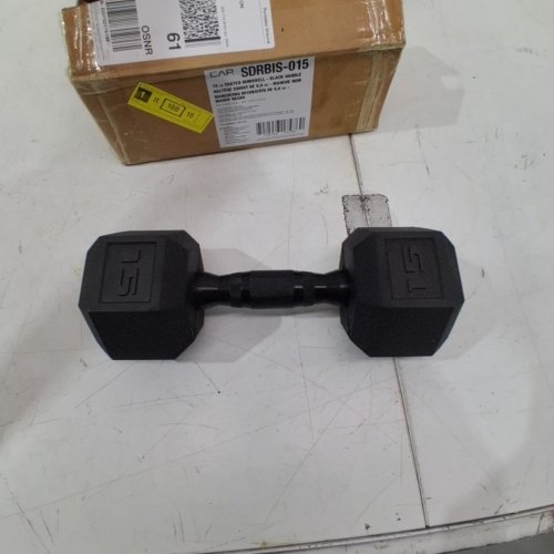 CAP BARBELL CAST IRON COATED HEX DUMBBELL - 15LBS - BLACK (MODEL: SDRBIS-015) image 2