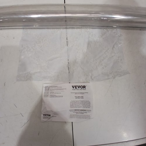 PVC PLASTIC TABLE COVER - PVC RECTANGULAR DESK MAT FOR DINING TABLE/WORK TABLE - 48" X 48" - CLEAR (MODEL: F085-20T-10702030) image 3