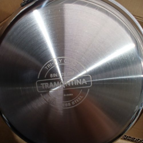 3PC TRAMONTINA TRI-PLY CLAD COOKWARE SET - 8" SKILLET / 1.5QT POT - STAINLESS STEEL image 5