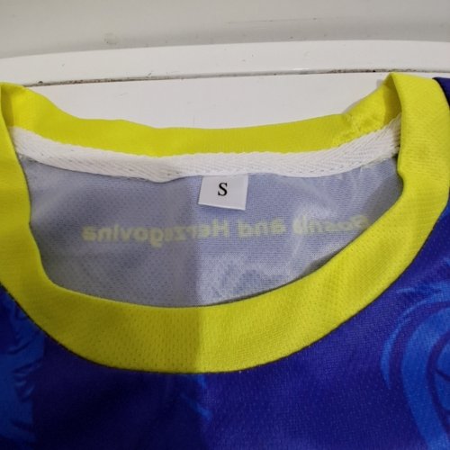 WOMEN'S BOSNIA AND HERZEGOVINA NATIONAL SOCCER TEAM JERSEY - SMALL - BLUE/YELLOW image 2