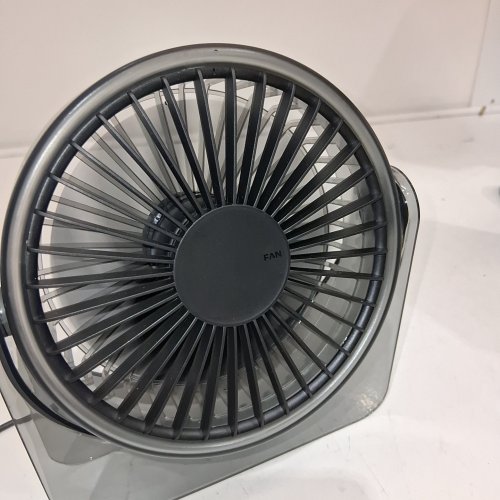 USB POWERED DESK FAN WITH ACRYLIC BASE - 3 MODES - BLACK image 2
