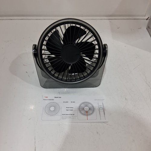 USB POWERED DESK FAN WITH ACRYLIC BASE - 3 MODES - BLACK image 3