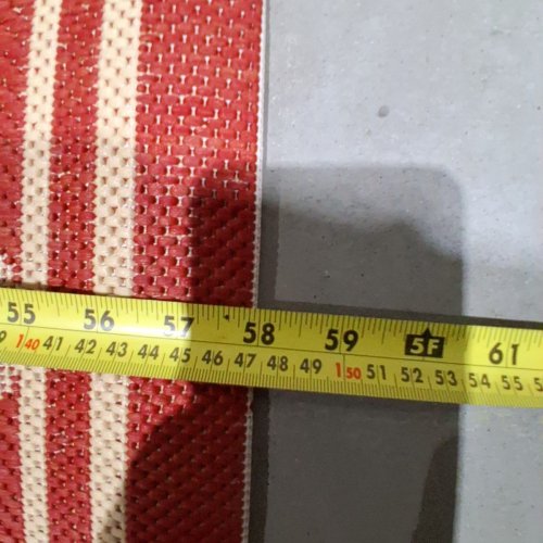 WOVEN AREA RUG - 58" X 32" - RED AND CREAM image 3