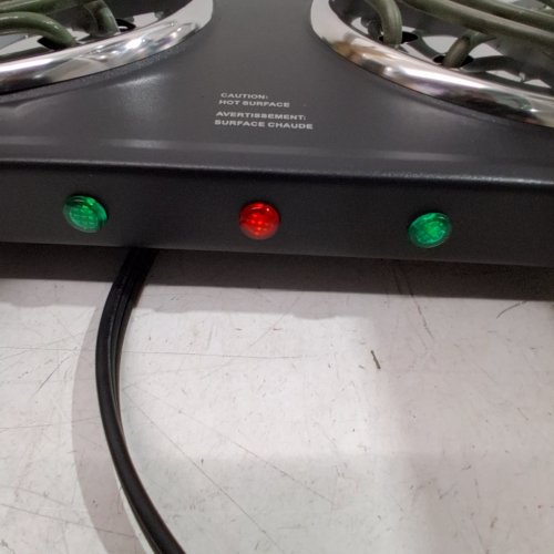 SALTON PORTABLE ELECTRIC HOT PLATE DOUBLE BURNER COOKTOP - 1800W - BLACK (MODEL: HP1941) image 2