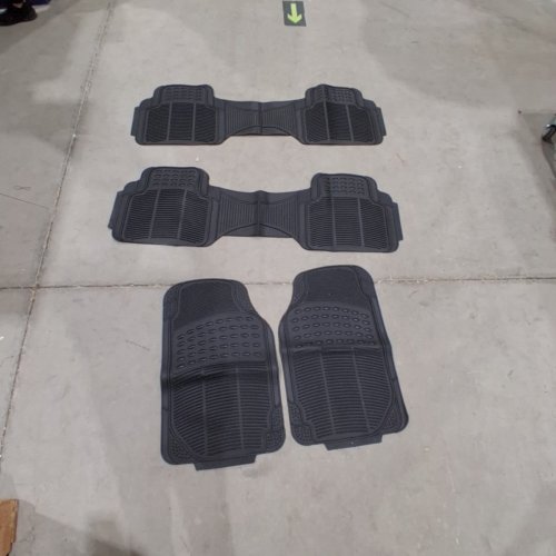 4PC HEAVY DUTY TRIMMABLE ALL-WEATHER CAR FLOOR MATS - BLACK image 2