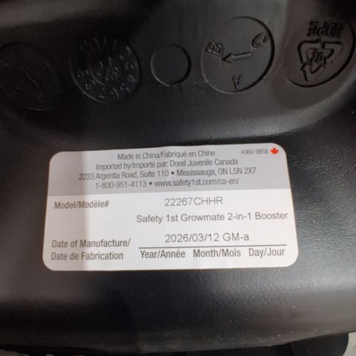 SAFETY 1ST 2-IN-1 LIGHTWEIGHT GROWMATE BELT-POSITIONING BOOSTER CAR SEAT WITH HIGH-BACK TO BACKLESS & ADJUSTABLE HEADREST- BLACK (MODEL:22267CHHR) image 2
