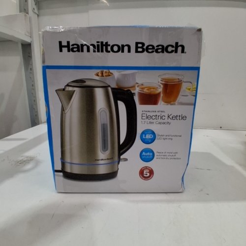 HAMILTON BEACH STAINLESS STEEL ELECTRIC KETTLE WITH LED LIGHT RING - 1.7L CAPACITY (MODEL:41037C) image 5