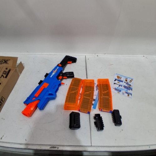 XSHOT INSANITY MOTORIZED CLIP DART BLASTER - UP TO 98FT AWAY - BLUE/ORANGE (MODEL: 36797) image 2