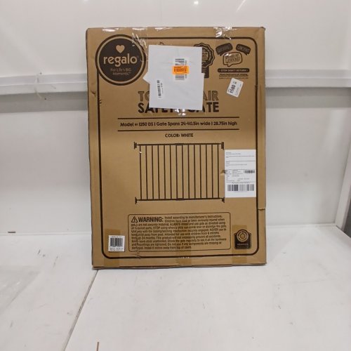REGALO EXTRA WIDE 2-IN-1 TOP OF STAIRWAY AND HALLWAY SAFETY GATE WITH MOUNTING KIT - WHITE (MODEL: 1250 DS) image 3