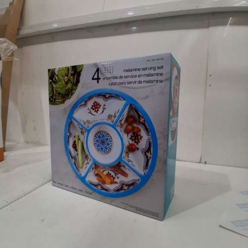 4PC PANDEX MELAMINE SERVING SET, BLUE PATTERN (MODEL:1901790) image 2