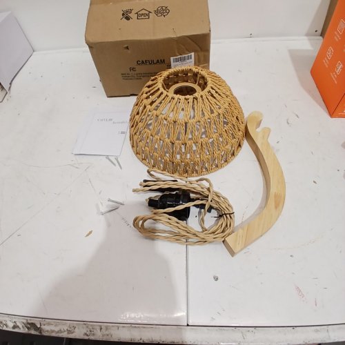 CAFULAM HAND WOVEN RATTAN WALL SCONCE - 9.8' - RATTAN LAMPSHADE (MODEL:WPG88) image 2
