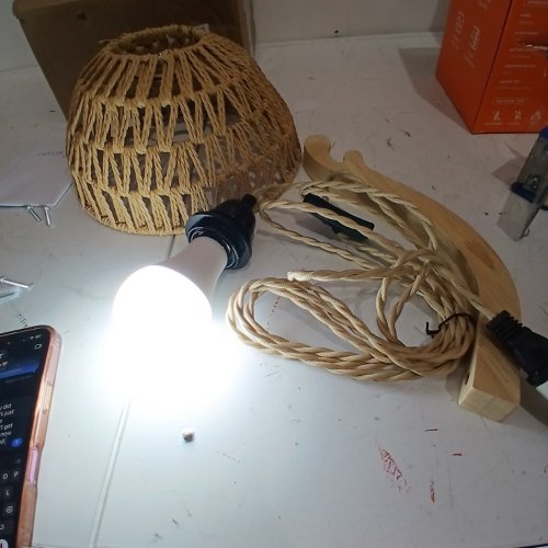 CAFULAM HAND WOVEN RATTAN WALL SCONCE - 9.8' - RATTAN LAMPSHADE (MODEL:WPG88) image 3