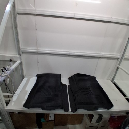 HUSKY LINERS - 13211 FITS 2019-20 CHEVROLET SILVERADO 1500 CREW CAB, 2019-20 GMC SIERRA 1500 CREW CAB - NEW BODY WEATHERBEATER FRONT FLOOR MATS BLACK image 2