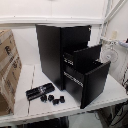 SONGMICS MOBILE OFFICE FILE CABINET WITH WHEELS AND LOCK - 23" - BLACK image 2
