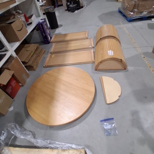 TRANSFORMER TABLE ROUND EXTENDABLE DINING TABLE - 45" X 45" - 105" - SCANDINAVIAN OAK (MODEL: 13528) image 2
