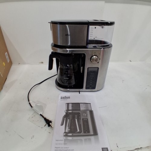 BRAUN MULTISERVE COFFEE MAKER WITH 7 PROGRAMABLE BREW SIZES + ICED COFFEE & HOT WATER FUNCTION, 10-CUP - BLACK/SILVER - (MODEL:KF901BN/KF9170) image 4