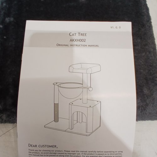 ALLEWIE INDOOR MULTI-LEVEL CAT TREE - 29.5" - DARK GREY (MODEL: AKXH002) image 2