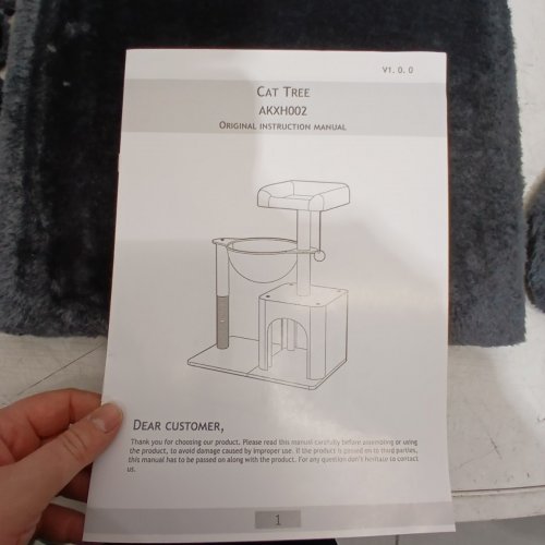 ALLEWIE INDOOR MULTI-LEVEL CAT TREE - 29.5" - DARK GREY (MODEL: AKXH002) image 4