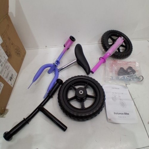 NAIPO LIGHTWEIGHT AND ADJUSTABLE HEIGHT BALANCE BIKE - 10" - PURPLE/ PINK /BLACK (MODEL: HX-10) image 3