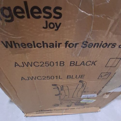 AGELESS JOY LIGHTWEIGHT FOLDING WHEELCHAIR -220LBS MAX - BLUE (MODEL: AJWC2501L) image 2