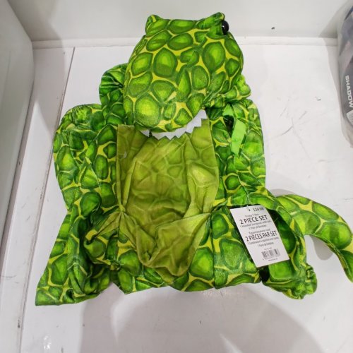 2PC TODDLER TRICKY T-REX HOODED T-REX COSTUME SET - 6-12MONTHS - GREEN image 2