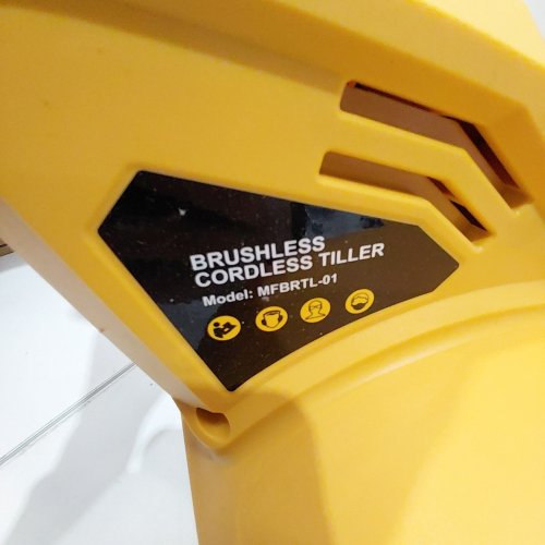 QESOO ** TOOL ONLY** BRUSHLESS CORDLESS TILLER - COMPATIBLE WITH 20V DEWALT - YELLOW / BLACK (MODEL: MFBRTL-01) image 2