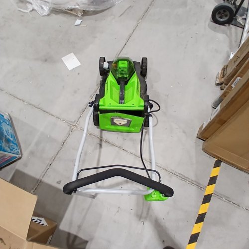 GREENWORKS BATTERY POWERED CORDLESS LAWN MOWER WITH CHARGER - 40V - 14" - BLACK/GREEN (MODEL: LMF334) image 6