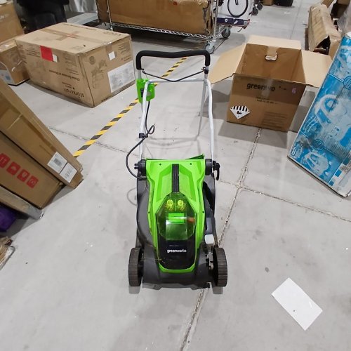 GREENWORKS BATTERY POWERED CORDLESS LAWN MOWER WITH CHARGER - 40V - 14" - BLACK/GREEN (MODEL: LMF334) image 7