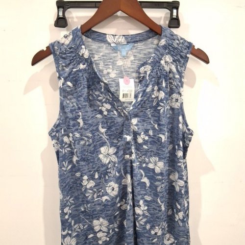 PENMANS FLORAL SLEEVELESS TANK TOP - MEDIUM - BLUE HORIZON (STYLE: PNS3137LD) image 2