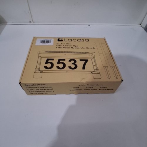 LACASA OUTDOOR WATERPROOF DOUBLE-SIDED SOLAR POWERED ADDRESS SIGN WITH 3 COLOUR MODES - 10" X 33" - BLACK image 4