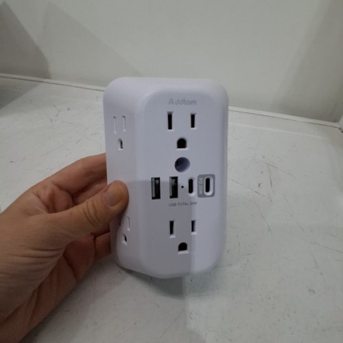 ADDTAM USB WALL TAP POWER STRIP - 10 PORTS - WHITE (MODEL: AD5110) image 3