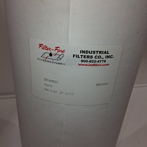 FILTER-FINE INDUSTRIAL FILTER FABRIC ROLL - 20" X 2-1/2" - WHITE (MODEL: OKAM001) image 2
