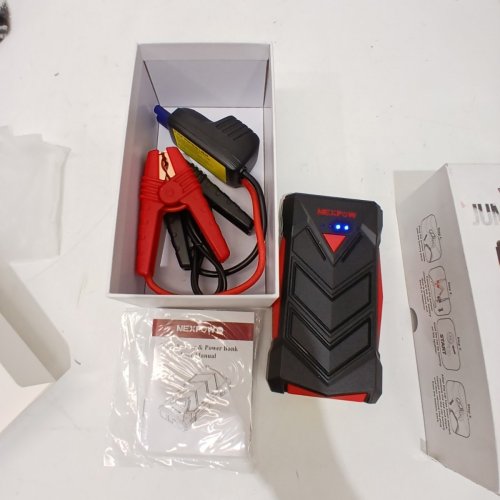 NEXPOW JUMP STARTER POWER BANK, PEAK CURRENT PORTABLE CAR JUMP STARTER WITH TORCH FLASHLIGHT - 12 V FOR 7.0 L PETROL AND 5.5 L DIESEL ENGINE - 10400MAH - RED/BLACK (MODEL: T11F) image 3
