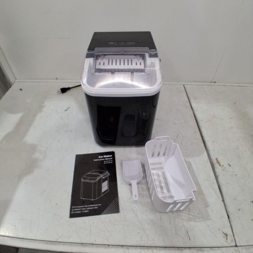 COUNTERTOP ICE MAKER WITH HANDLE AND SCOOP - 26LB - BLACK (MODEL: WBJ-10A) image 3