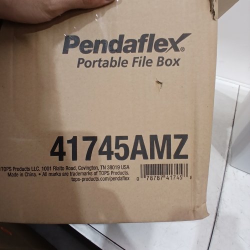PENDAFLEX PORTABLE FILE BOX WITH FILE RAILS, HINGED LID & DOUBLE LATCH CLOSURE - LARGE - CLEAR (MODEL: 41747AMZ) image 2