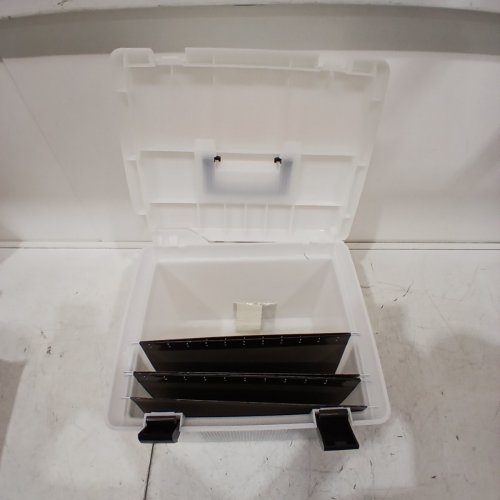 PENDAFLEX PORTABLE FILE BOX WITH FILE RAILS, HINGED LID & DOUBLE LATCH CLOSURE - LARGE - CLEAR (MODEL: 41747AMZ) image 4