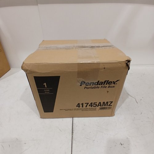 PENDAFLEX PORTABLE FILE BOX WITH FILE RAILS, HINGED LID & DOUBLE LATCH CLOSURE - LARGE - CLEAR (MODEL: 41747AMZ) image 7
