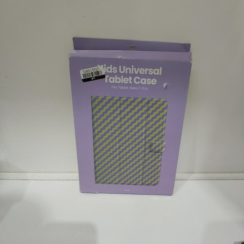 KIDS GEMS UNIVERSAL TABLET CASE - FITS TABLETS 7" TO 11" - PURPLE/GREEN ZIG ZAG image 3