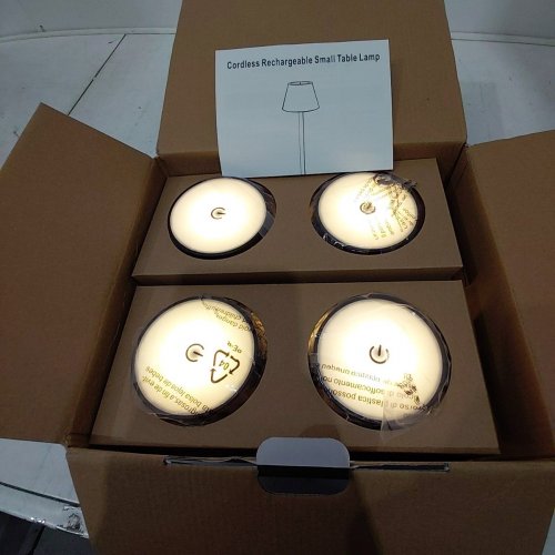 4PK LAMPARA DECOR CORDLESS RECHARGEABLE DIMMABLE TOUCH CONTROL TABLE LAMP - 2700-5000 K - BLACK image 2